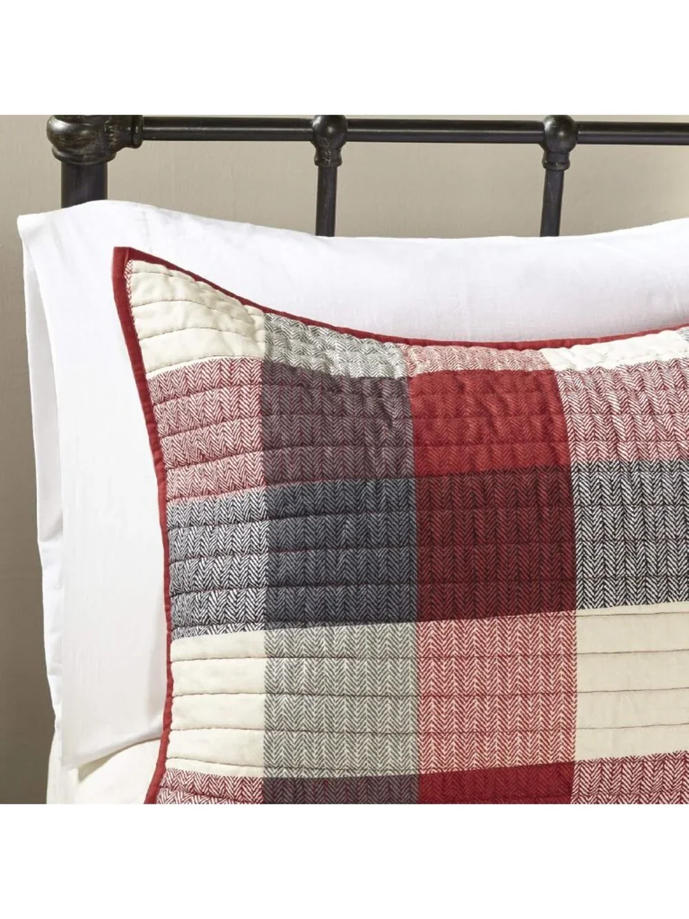 Cozy Plaid Quilt Set, 6PC King/Cal King Bedding, Cabin Style Home Decor